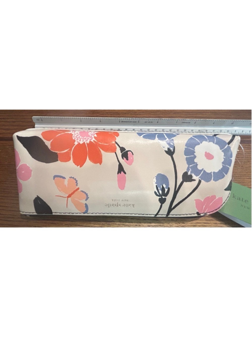Women's Kate Spade One Size Beige Multicolor Floral pen/pencil or cosmetic Bag - Picture 3 of 4